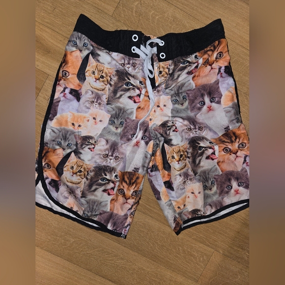 Bioworld Black and White Mesh Shorts - Picture 1 of 6